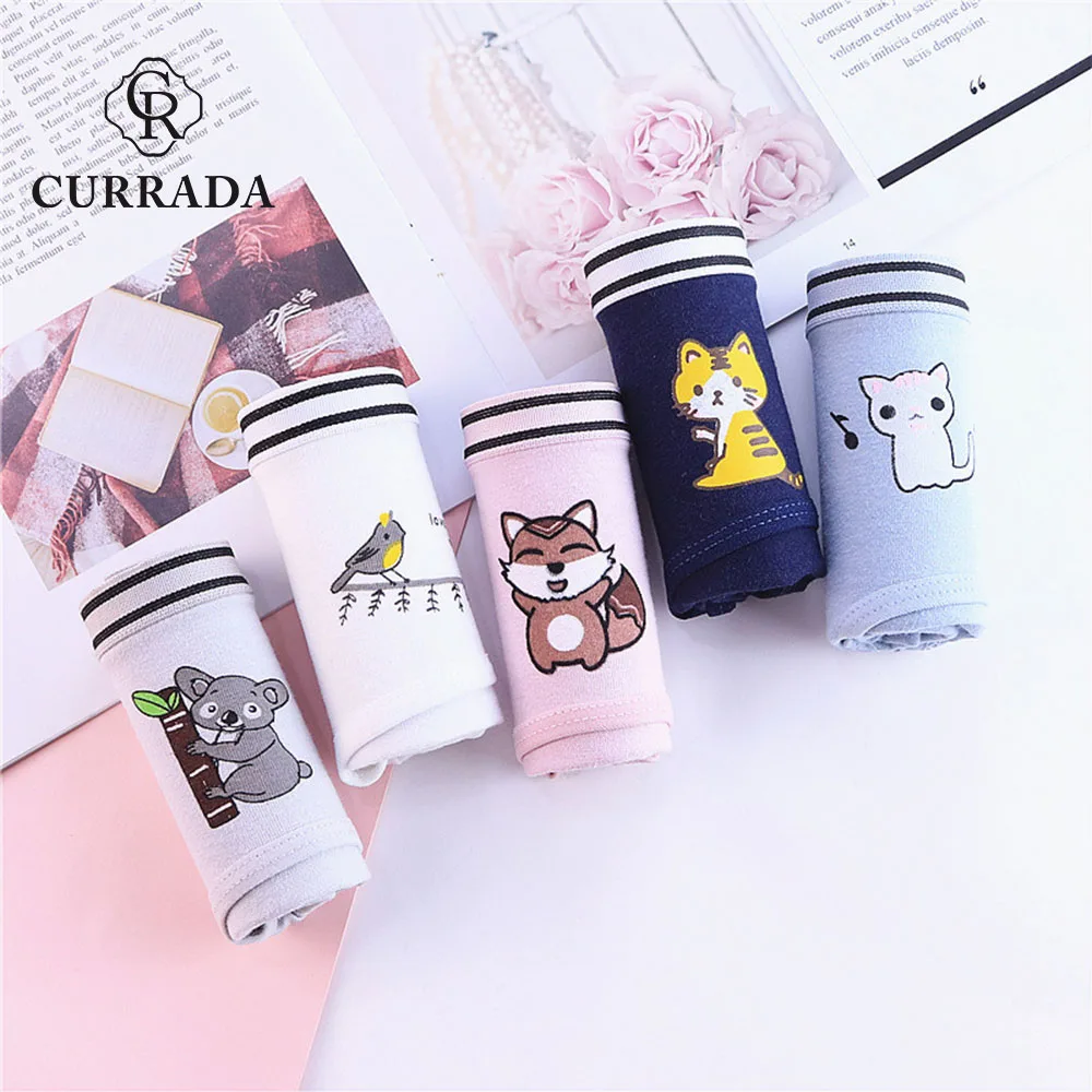 5 шт./лот хлопковые трусики CURRADA женское нижнее белье с заниженной талией