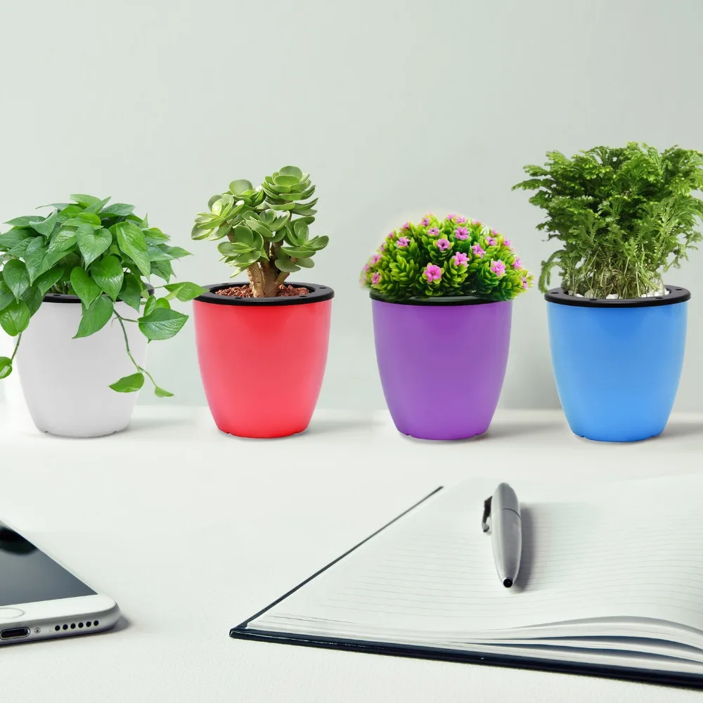 

Multicolor Plastic Flower Pots For Garden Indoor Home Desktop Decoration Gardening Flower bucket Plants Flower Pot