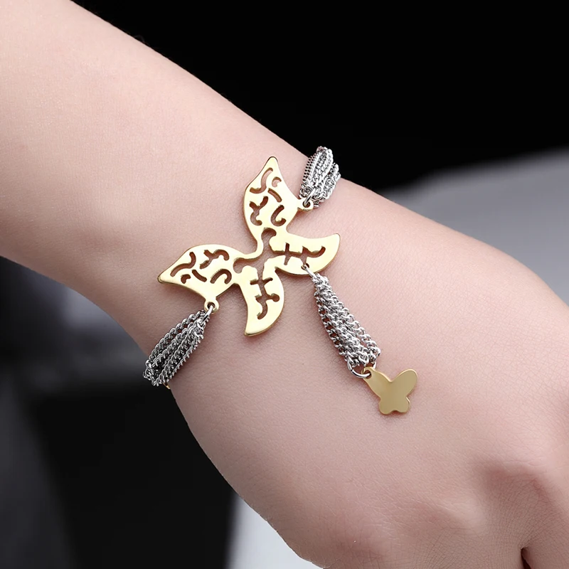 Женский браслет бабочка модный брендовый с мультицепочкой|bracelets for|chain braceletbracelets