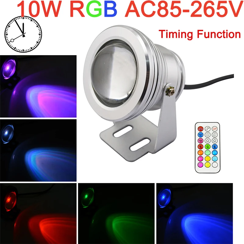 10 Вт RGB светодиодный Водонепроницаемый IP67 подводный фонтан светильник 12 видов