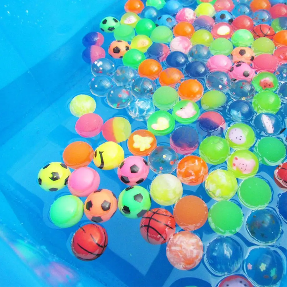 

10pcs/lot child elastic mixed Bouncy Ball rubber ball Children kids of pinball bouncy toys Funny toy balls 27mm