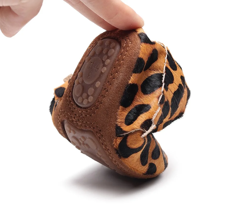 

Genuine Leather Baby Shoes Leopard Print Baby Moccasins Horse Hair Baby Boys Girls First Walkers Baby Girls Soft Crib Shoes