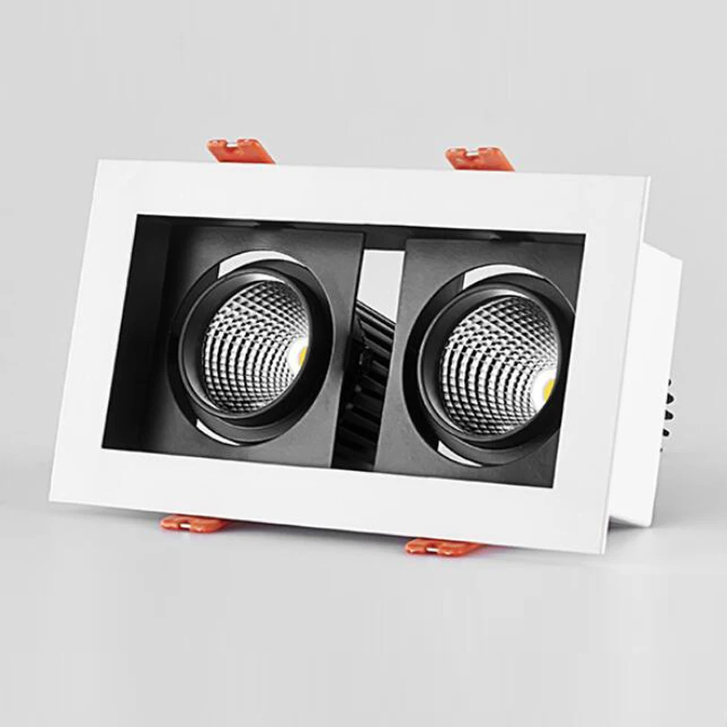 

Квадратный Светодиодный точечный светильник с двойной головкой, 10 Вт, 2x10 Вт, светодиодный потолочный Точечный светильник, встраиваемый Точечный светильник с питанием от переменного тока 110/220 В