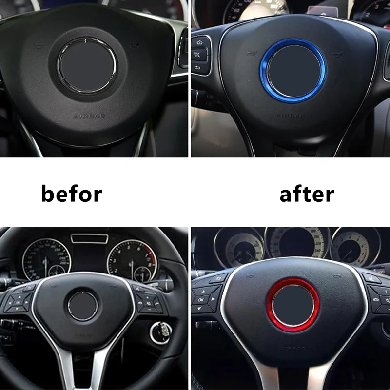 SPEEDWOW Steering Wheel Circle Sequins Car Decorative Modified Sticker For Mercedes A E CLK Class | Автомобили и мотоциклы