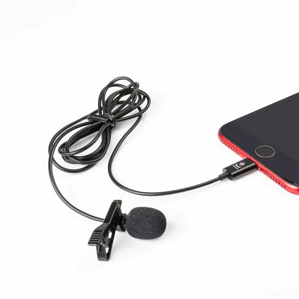 Конденсаторный микрофон для телефона аудио и видеосъемки 2 5 м iPhone X xr xs max 8 8plus 7 7plus