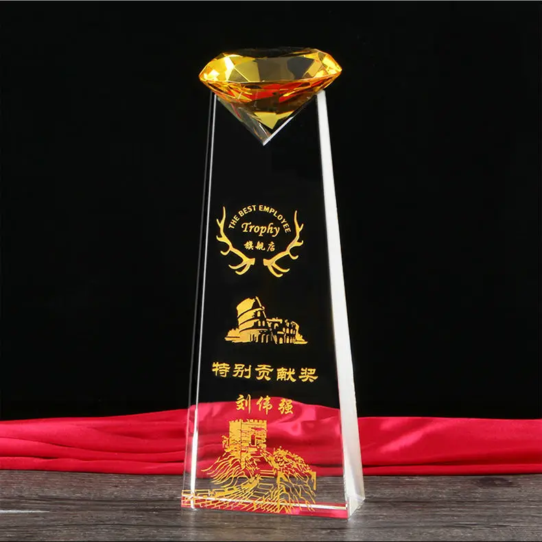 

High quality!2018 NEW Atmospheric diamond crystal trophy,Free shipping!