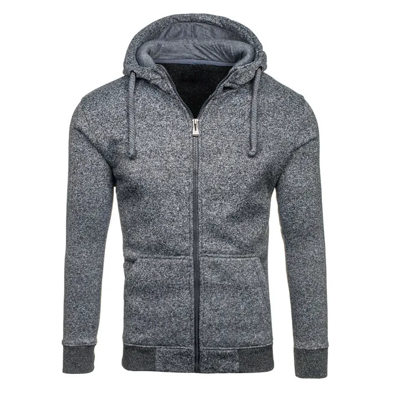 Dark gray IceLion весенние толстовки, мужские кардиганы на молнии, свитшоты с длинным рукавом, облегающая хлопковая спортивная одежда, мужская однотонная повседневная спортивная одежда - Цвет: Dark gray