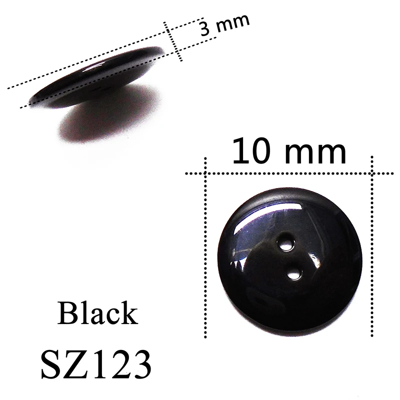 SZ123-10mm 100 шт 8-18 мм глазурь круглые стеклянные прозрачные полимерные пуговицы Белый Черный шитье скрапбукинг для свадьбы женская одежда ручной работы 2 отверстия - Цвет: SZ123-10mm