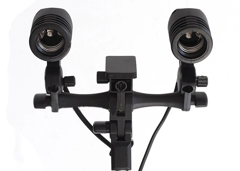 

Dual 2 Head E27 Studio AC Swivel Umbrella Bracket Flash Lamp Bulb Holder Light