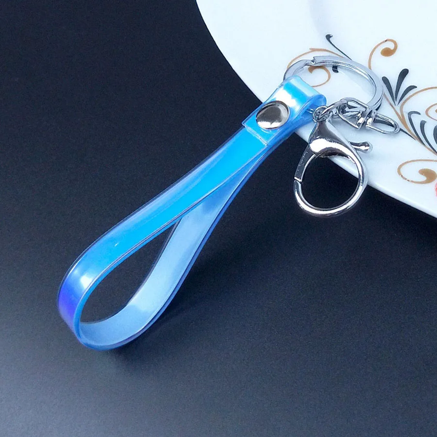 Skyblue Красочные конфеты цвета сверкающий кристалл из искусственной кожи Веревка Брелок для пар женщин мужчин девочек аксессуары для машины, сумки подарок брелок - Цвет: Skyblue