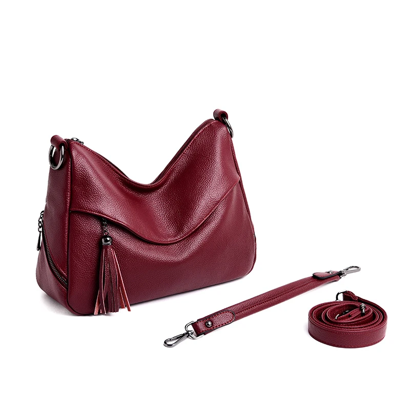 New Women Handbag Famous Designer PU Leather Tote Bag Shoulder Bags Female Double Strap Tassel Handbags Messenger | Багаж и сумки