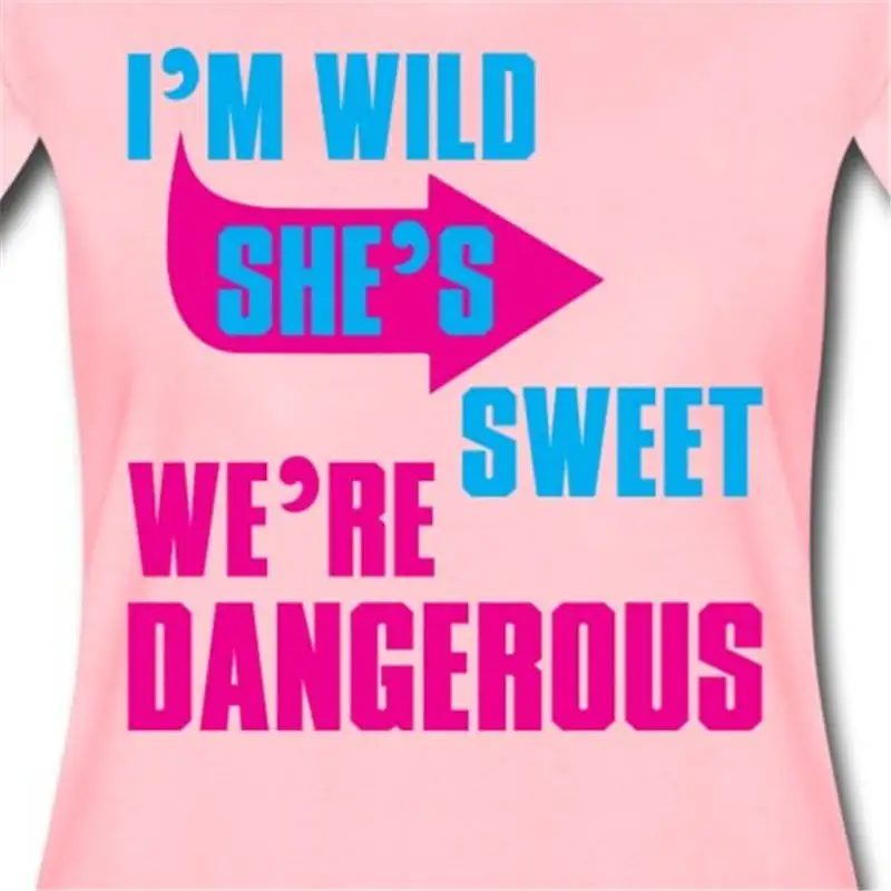 Hot Sale T Shirt Fashion Crew Neck Novelty Wild Sweet Dangerous Friendship Short Sleeve Womens Tees | Женская одежда
