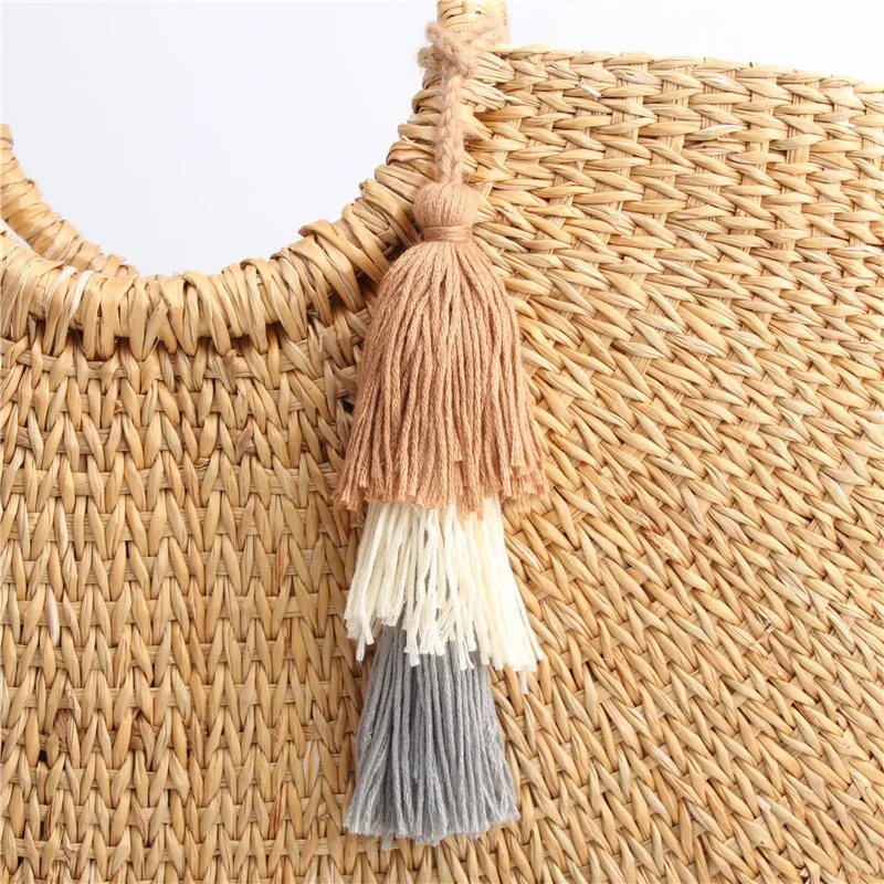 Naomy&ampZP 1PC Bohemian Handmade Bag Pendant Accessories Women Multicolor Cotton Tassel Key Chain Jewelry Charm Keychain Keyrings |