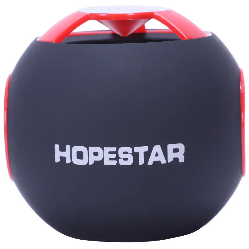 Red Hopestar H46 округлый дизайн Bluetooth динамик три Противоударная пленка беспроводной открытый мини сабвуфер громкой связи стерео громкий динамик s - Цвет: Red
