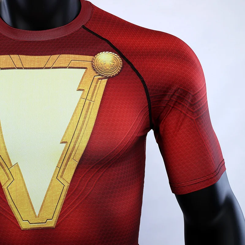 Мужские футболки с рукавом реглан Thunder Shazam компрессионные 3D принтом новинка 2019