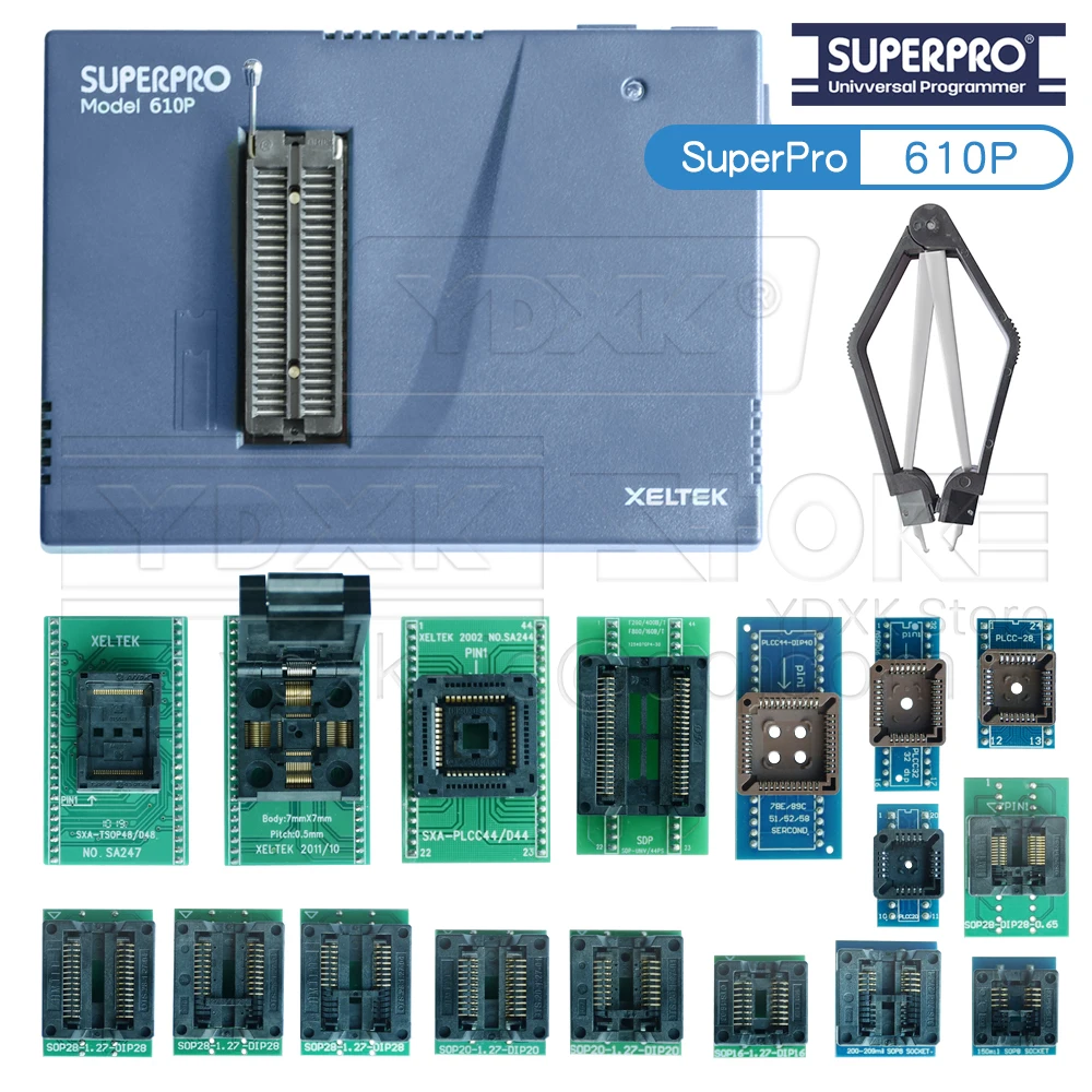 USB программатор Xeltek Superpro 610P с 18 адаптерами|Аксессуары для демонстрационных
