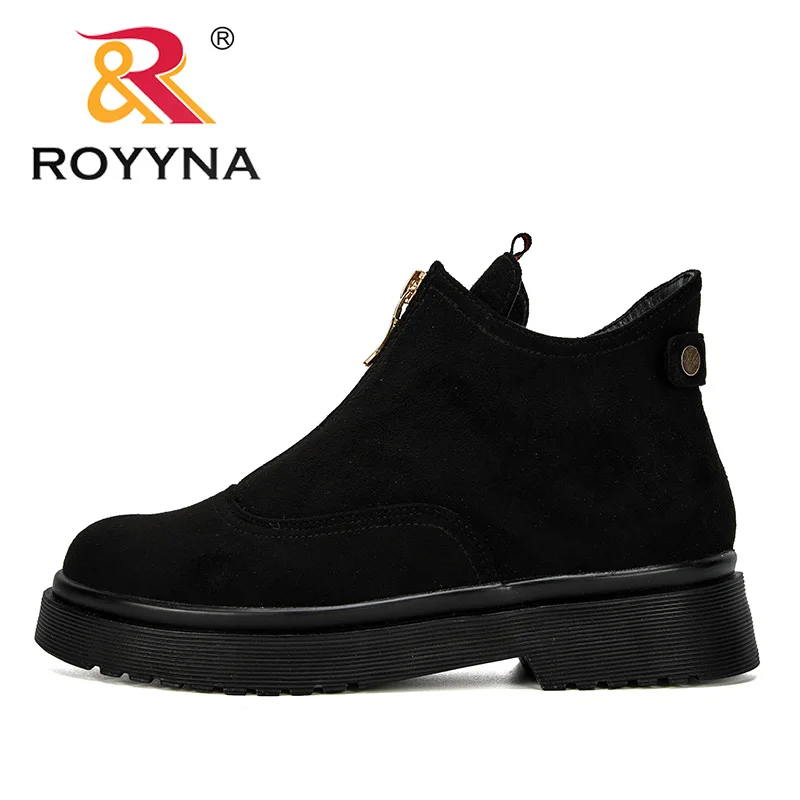 ROYYNA 2019 New Designer Popular Women Winter Boots Classic Zipper Snow Ankle Flock Warm Plush Outdoor Shoes Trendy | Обувь