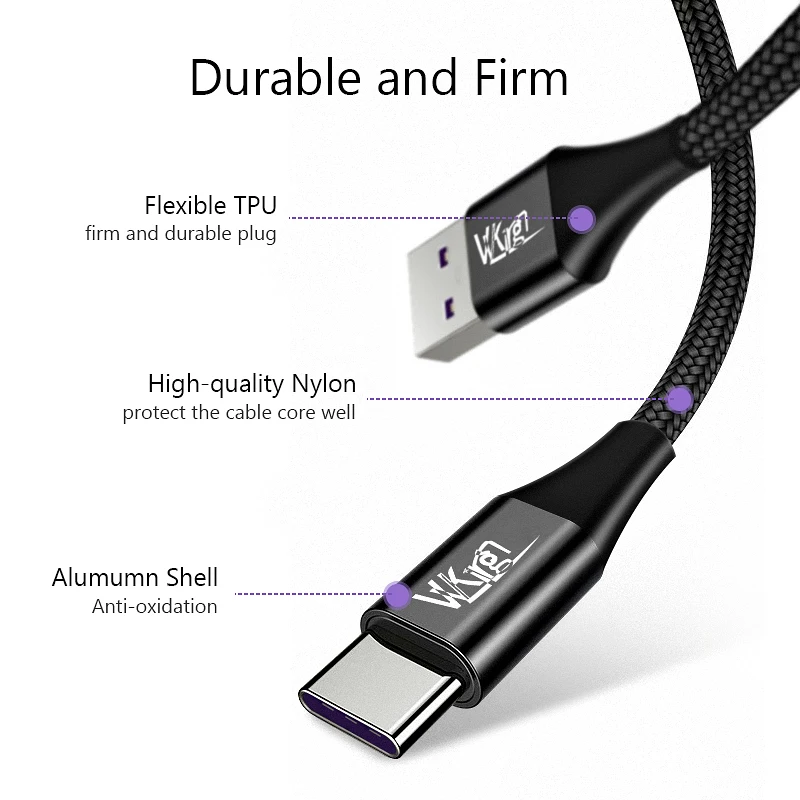 Кабель для быстрой зарядки VVKing USB Type C QC3.0 3A зарядка 1 5 м 2 Samsung Xiaomi Huawei LG быстрая 3 0