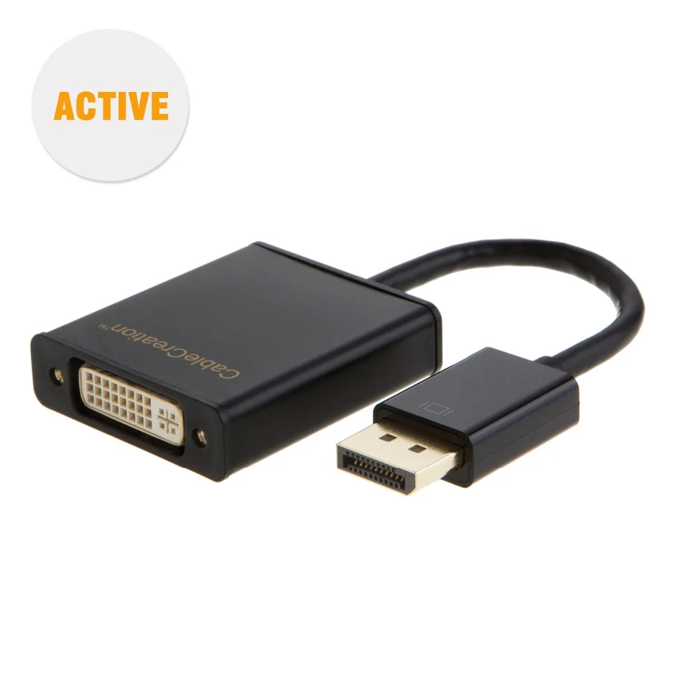CableCreation (Active) DisplayPort к адаптеру DVI DP DVI-I Eyefinity поддержка нескольких экранов черный 15