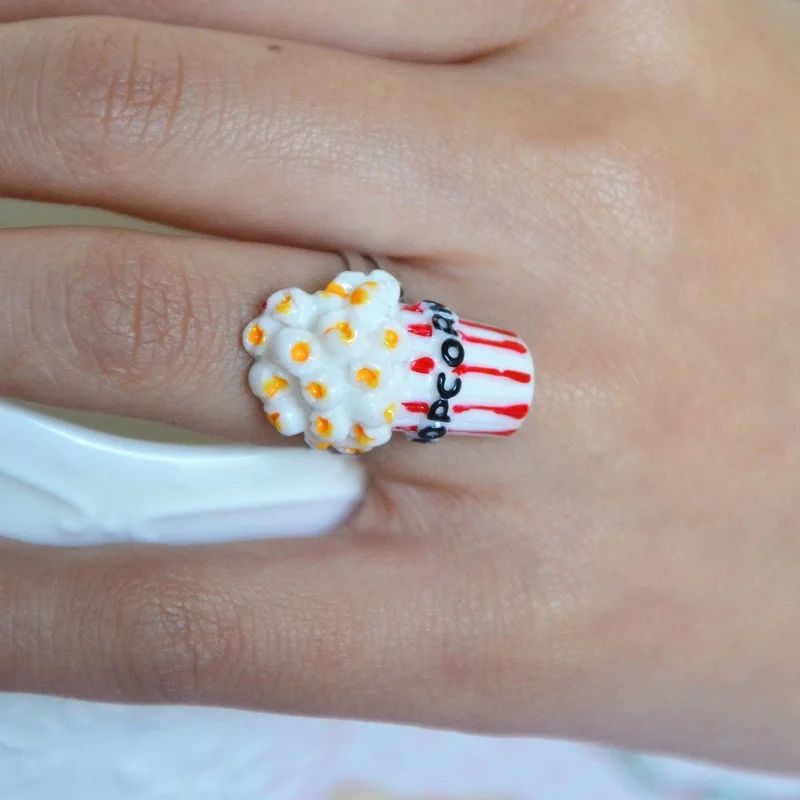 Оригинальный дизайн милое кольцо для попкорна женщин сделай сам ручная работа