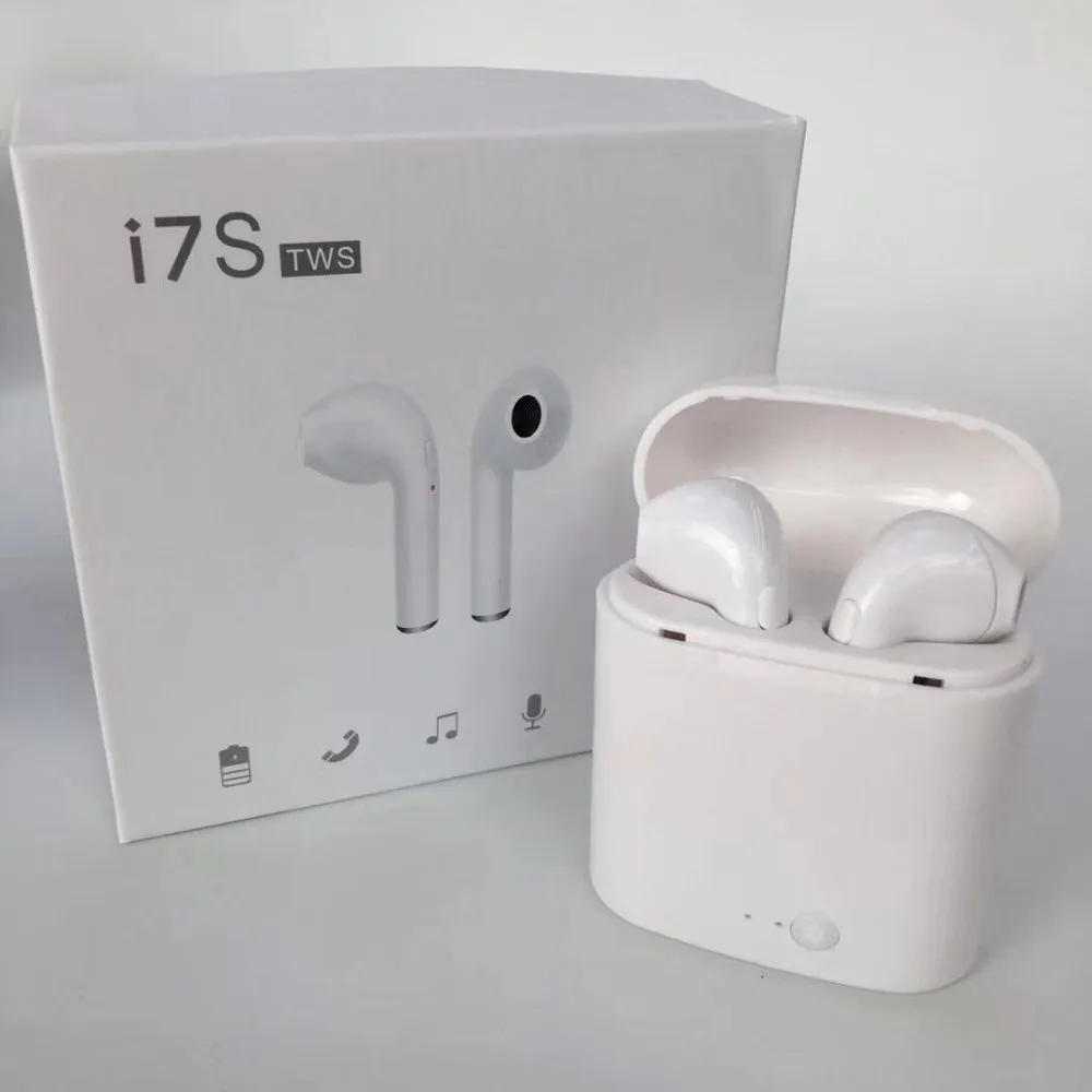 i7S TWS White GutsyMan i24 TWS wireless Earphones Bluetooth 5.0 Headphones Stereo Bass Pop up Touch control Headsets Earbuds for smart phones - Цвет: i7S TWS White