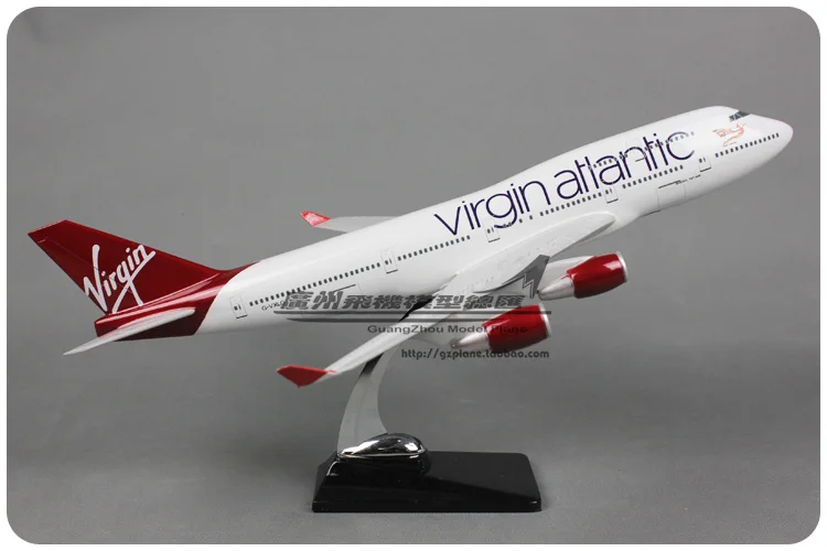 47 см Virgin Atlantic модель самолета Боинг 747 смолы Англия холодного отжима литья под
