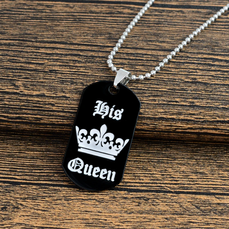 Женское ожерелье с подвеской Her King His Queen|valentine day gift|necklace couplevalentines |
