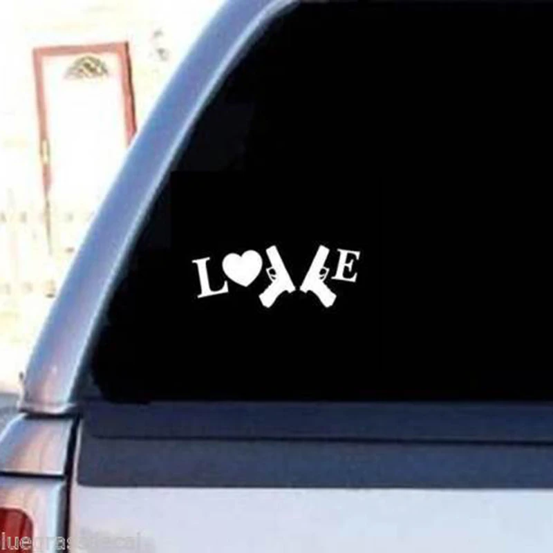 Love Heart Guns Window Vinyl Wall Decal Sticker Lapt Boat Trailer Rear Car | Автомобили и мотоциклы