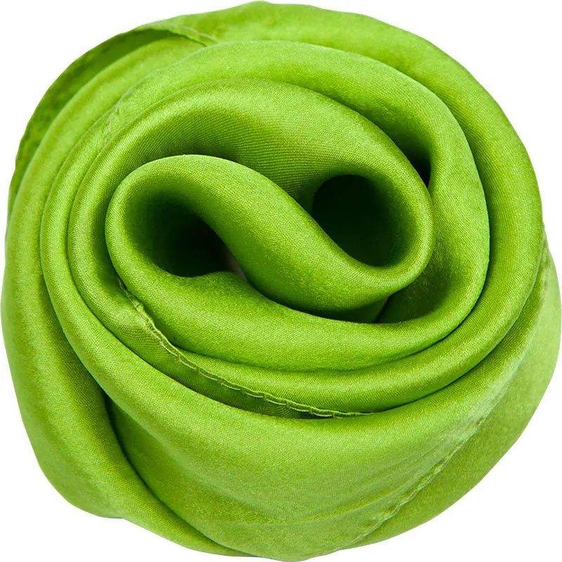 No 4 Green Шелковый шарф женский шарф многоцветный шейный платок Одноцветный маленький шарф шелковая бандана платок квадратный шелковый шарф подарок для леди - Цвет: No 4 Green
