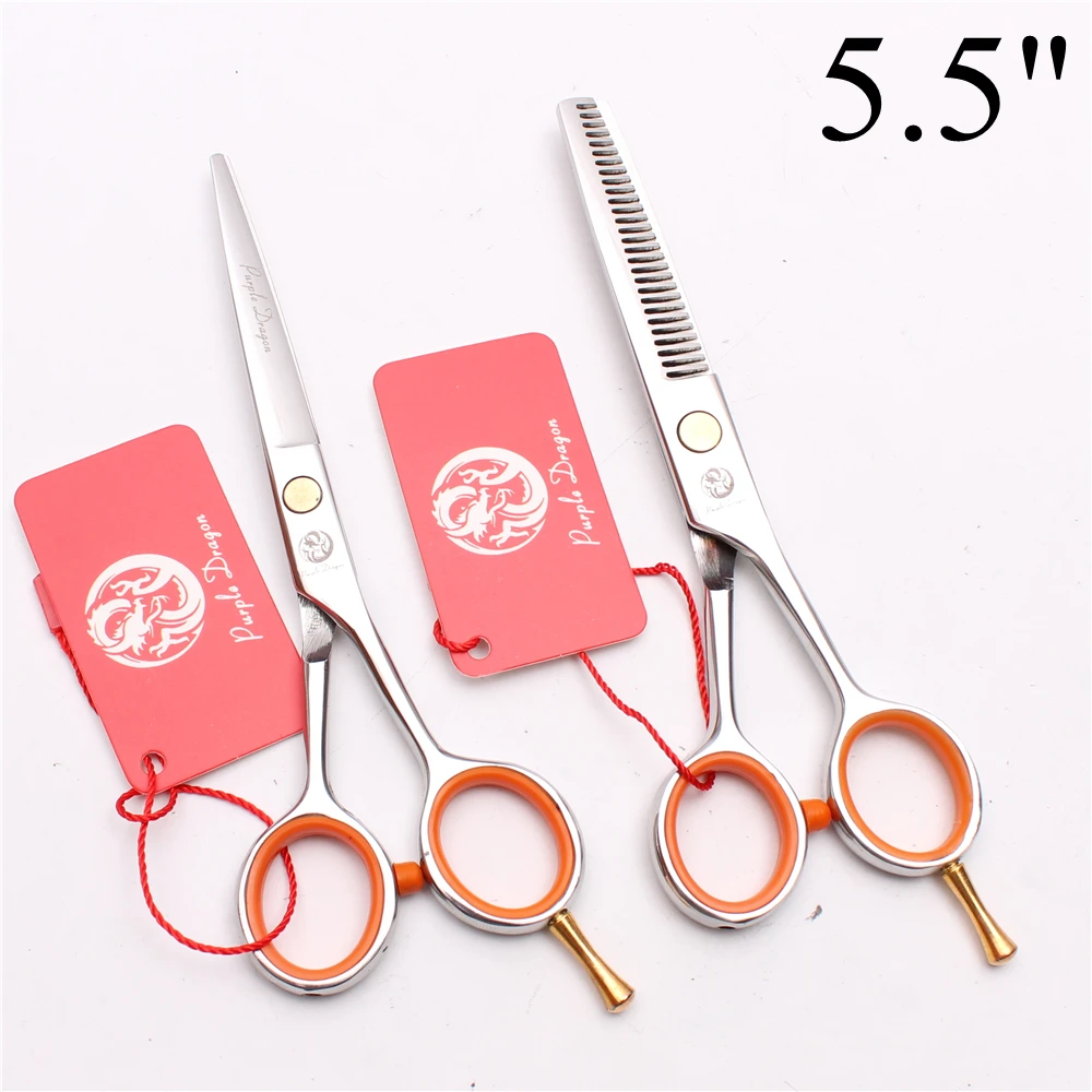 Профессиональные Парикмахерские ножницы Z1017 4 'Ƌ'' 5 ''Purple Dragon Bang Cut JP 440C
