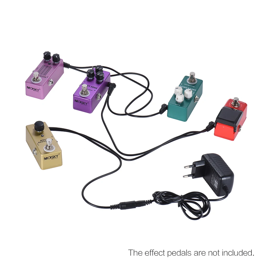 Адаптер питания для гитарного эффекта 9 В постоянного тока 1000 мА 5 сторонний