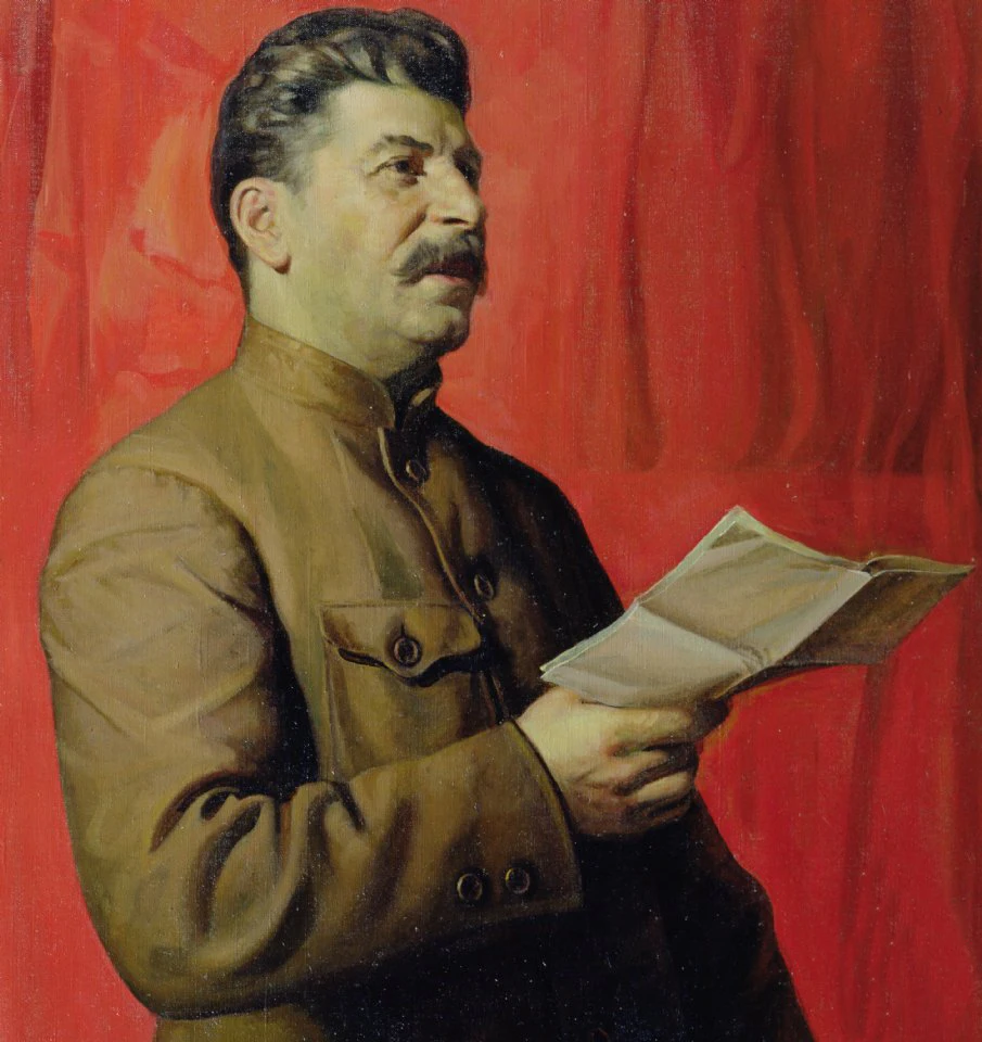 

TOP ART--Russia great LEADER JOSEPH STALIN portrait painting- hand painted oil painting on canvas # 24 " inches--good art