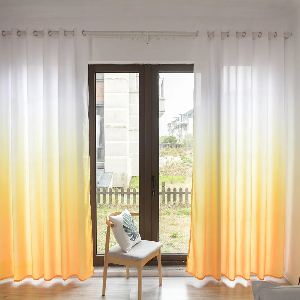 Элегантная прозрачная занавеска градиентного цвета 1 шт. тонкая фатиновая