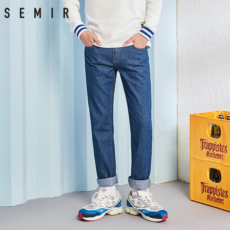 SEMIR джинсы мужские прямые брюки классические джинсовые эластичные модные