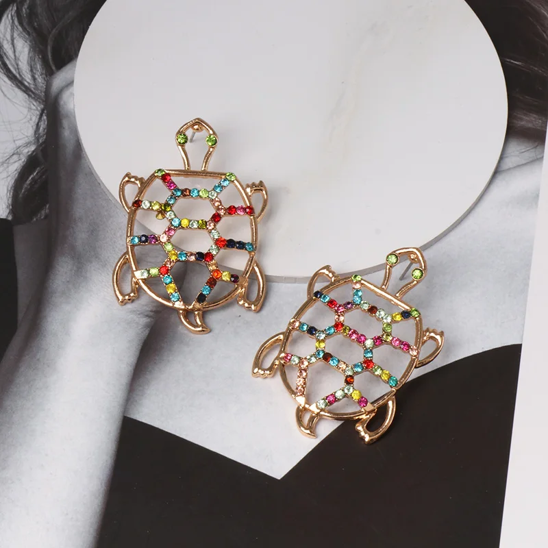 FASHIONSNOOPS новые брендовые серьги с кристаллами в форме черепахи для женщин Модный