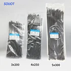 Набор самоблокирующихся нейлоновых кабельных стяжек, 3x204x255x300, 300 шт., 2 цвета