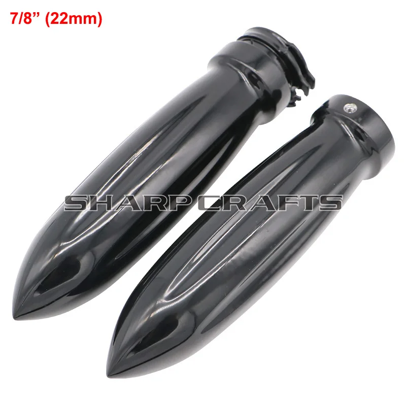 B Black 22mm Мотоцикл " или 7/8" шип рукоятки «Огонь» ручные рукоятки для Harley Honda Kawasaki Suzuki Yamaha Cruiser Chopper на заказ - Цвет: B Black 22mm