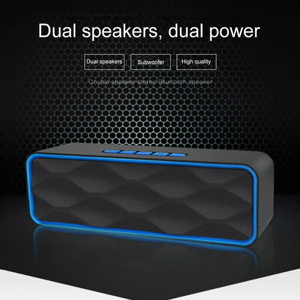 Мини Bluetooth Колонка Портативная колонка Бас Сабвуфер Поддержка FM радио AUX USB TF
