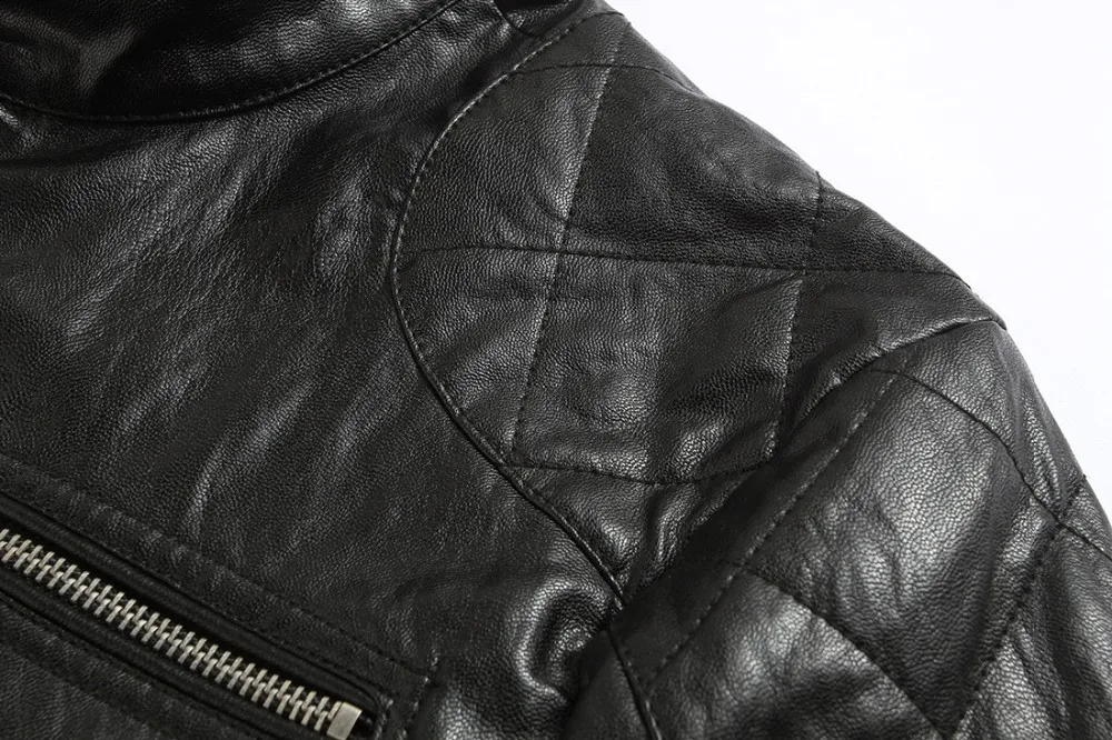 New Motorcycle Fashion Faux Leather Jacket Men 2016 Zipper decoration Moto Biker Brand Veste Homme Autumn Windbreaker | Мужская одежда