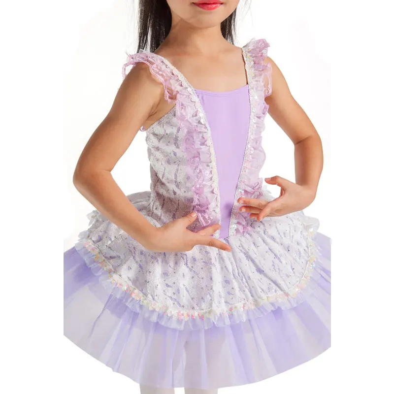 Новая высококлассная сиреневая детская балетная пачка w/купальник из спандекса