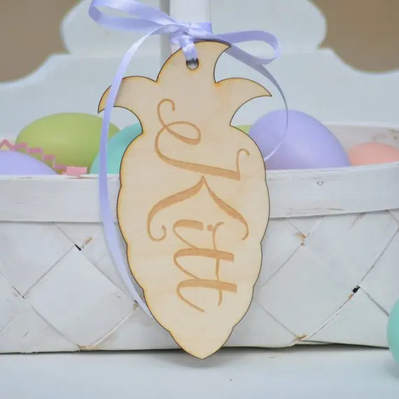 Персонализированные пасхальные корзины бирки настроить морковь этикетки Кролик