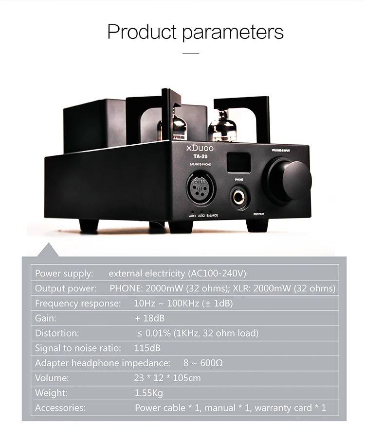 XDUOO TA-20 HIFI высокопроизводительный сбалансированный классический 12Au7 трубчатый