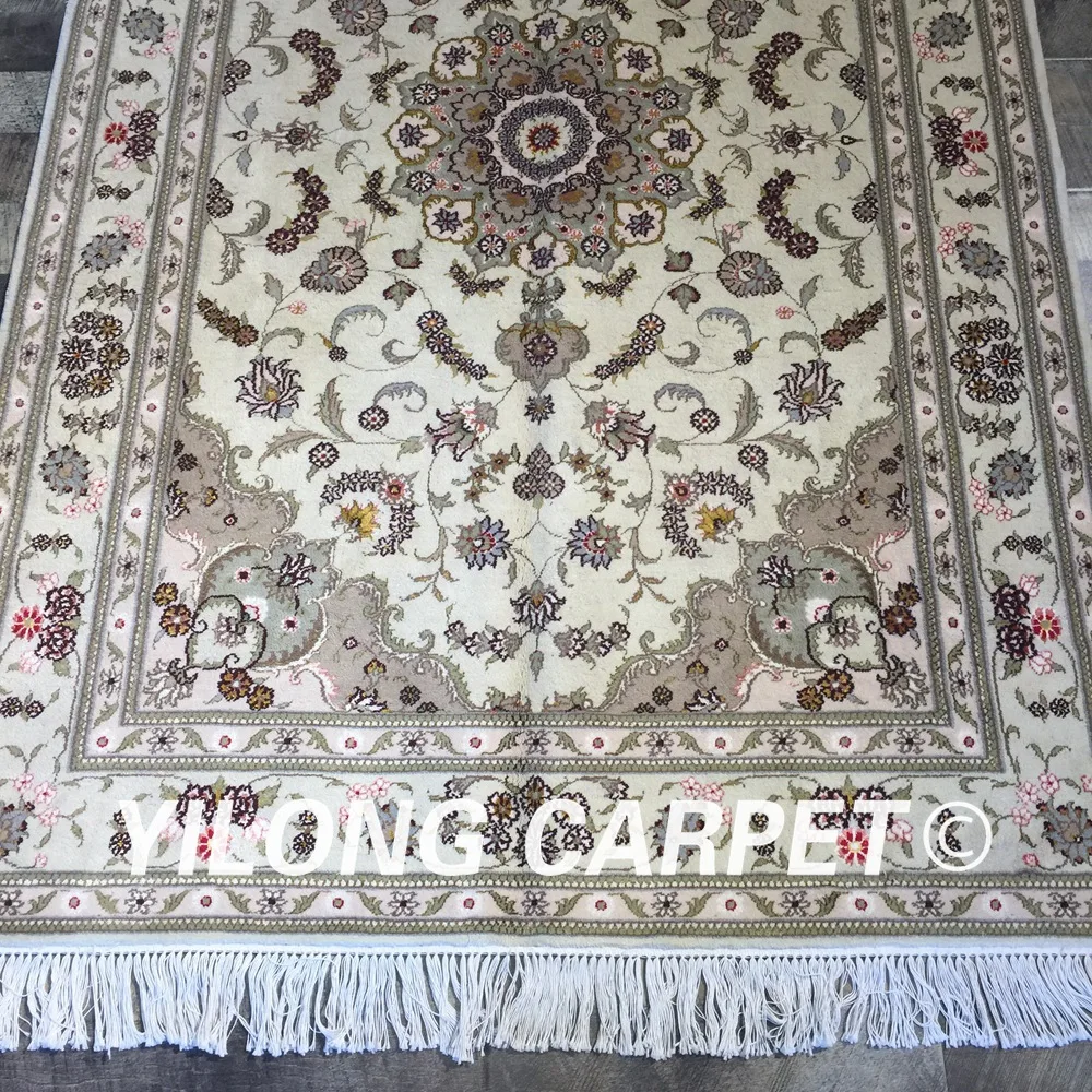 Yilong 4 'x 6' ручной работы тонкие мягкие домашние шерстяные шелковые коврики