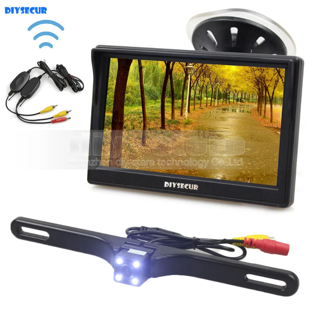 Diysecur беспроводной 5 дюймов ЖК дисплей заднего вида монитор автомобиля LED Цвет