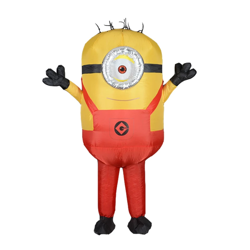 1 eye red Minion Хэллоуин Косплэй Детский костюм для вечеринок взрослый Миньон надувные миньон костюм талисман синий зеленый красного цвета костюм с миньонами; карнавал - Цвет: 1 eye red Minion