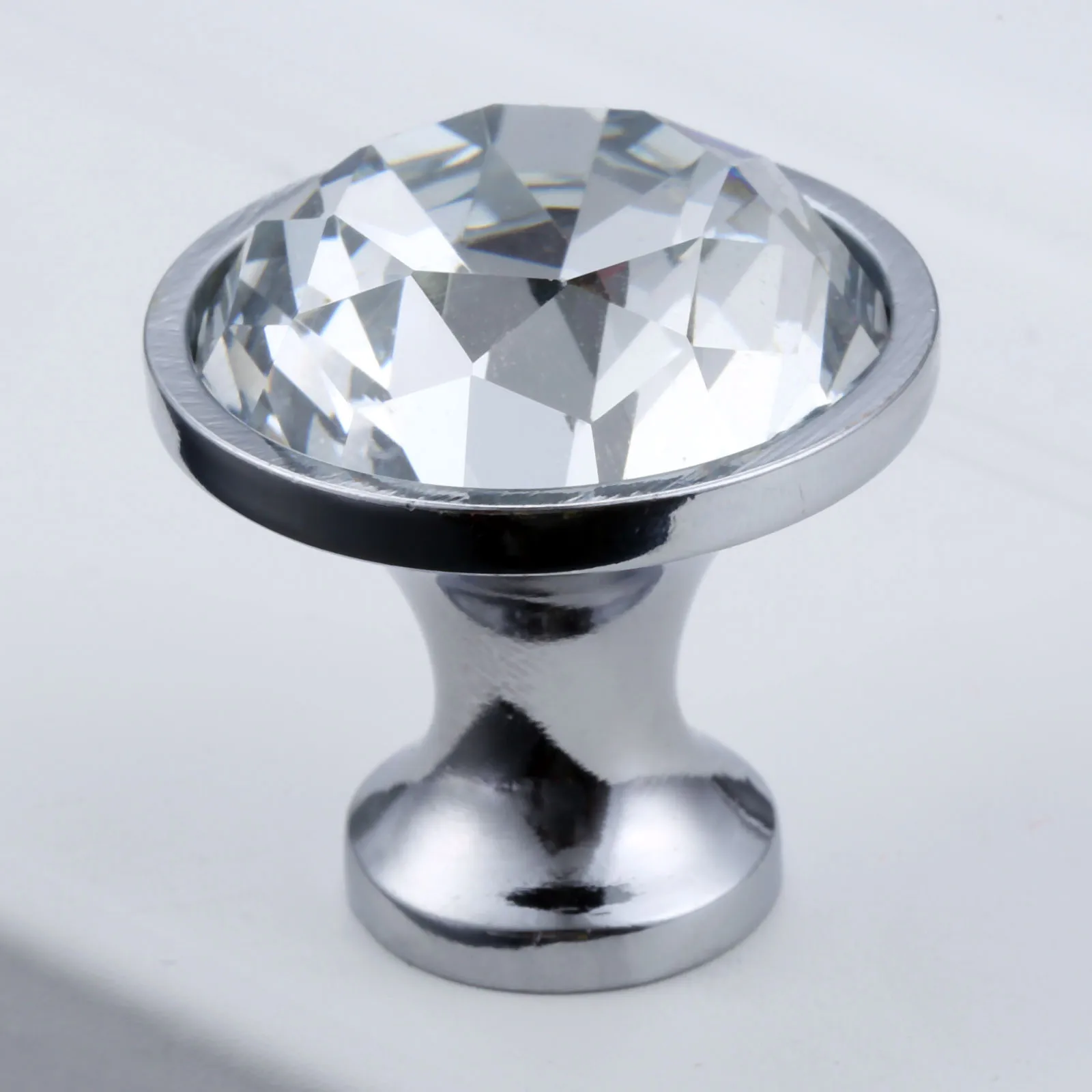 30mm B DRELD 1 шт. 25 мм 30 мм Diamond Форма кристалл стеклянная рукоятка для шкафов, ящиков двери мебель ручка мебельная фурнитура - Цвет: 30mm B