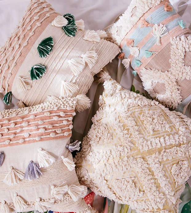 Стеганая наволочка в стиле бохо из 100% хлопка для свадебной подушки домашнего