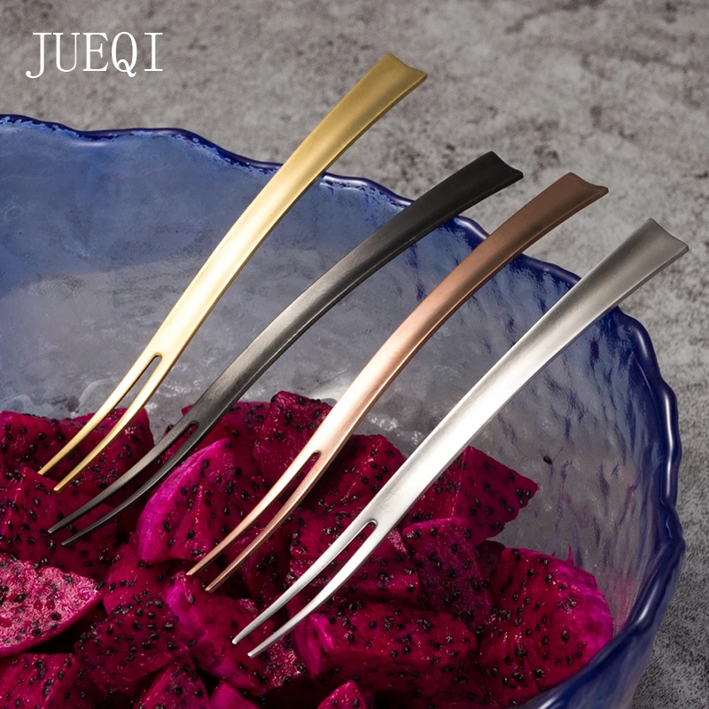 

4/8 pcs Colorful stainless steel Fruit Forks kitchen Set Cutlery Cake Dessert Fork For Snack Tableware Tea Fork dinnerware