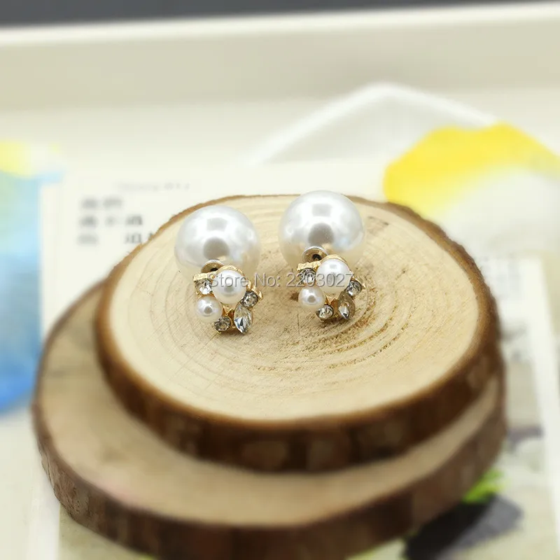 Korean Fashion Imitation Pearl Flower Crystal Wedding Stud Earrings for Women Jewelry | Украшения и аксессуары
