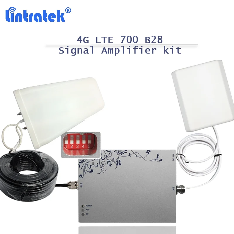 Ретранслятор Lintratek 4G lte 2018 МГц усилитель диапазона 28 AGC/MGC с антенной усиление 75 дБ